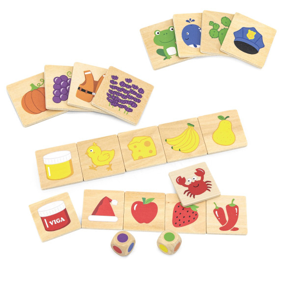 VIGA Educational Wooden Puzzle Sort Match Colors and Shapes 38 Pieces Montessori