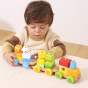 VIGA Wooden Stacking Train – Farm Animals 18M+ 17 pieces