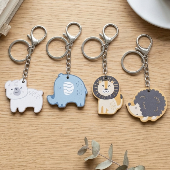 VIGA PolarB Wooden Hedgehog Keychain