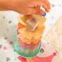 TOOKY TOY Wooden Colorful Spinning Tower for Children