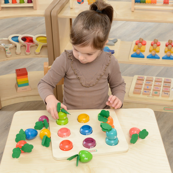 MASTERKIDZ Montessori Vegetables Educational Board Learning Numbers and Colors