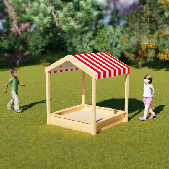 CLASSIC WORLD EDU Wooden Sandbox with Roof