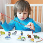VIGA Wooden Intertwining Blocks Montessori Threading Farm
