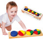 VIGA Wooden Puzzle Mathematical Fractions 10 Montessori Blocks