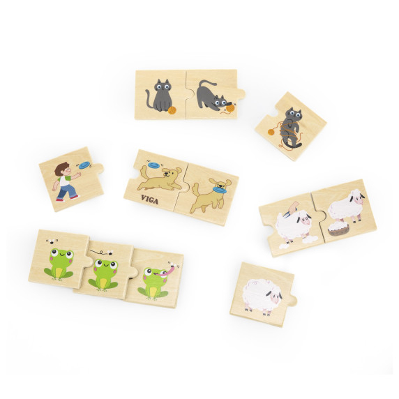 VIGA Wooden Puzzle Match Animal Activities