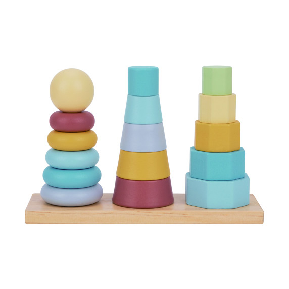 TOOKY TOY Three Towers Stack Puzzle Montessori Sorter