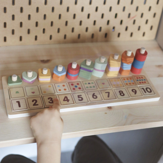 VIGA PolarB Wooden Abacus Montessori Number Sorter