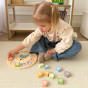 TOOKY TOY Wooden Clock Educational Toy Learning Time Shapes