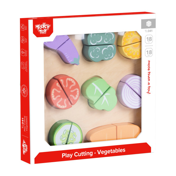 TOOKY TOY Wooden Vegetable Chopping Board 20 pcs.
