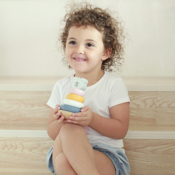 VIGA PolarB Wooden Educational Pyramid - Polar Bear