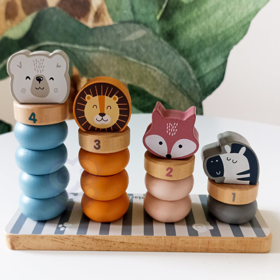 VIGA PolarB Wooden Educational Puzzle with Montessori Animals