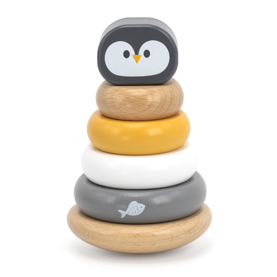 VIGA PolarB Wooden Educational Pyramid - Penguin