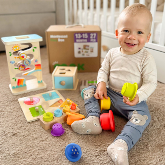 TOOKY TOY Box XXL Montessori Educational 6in1 Sensory Box 13-15 Months