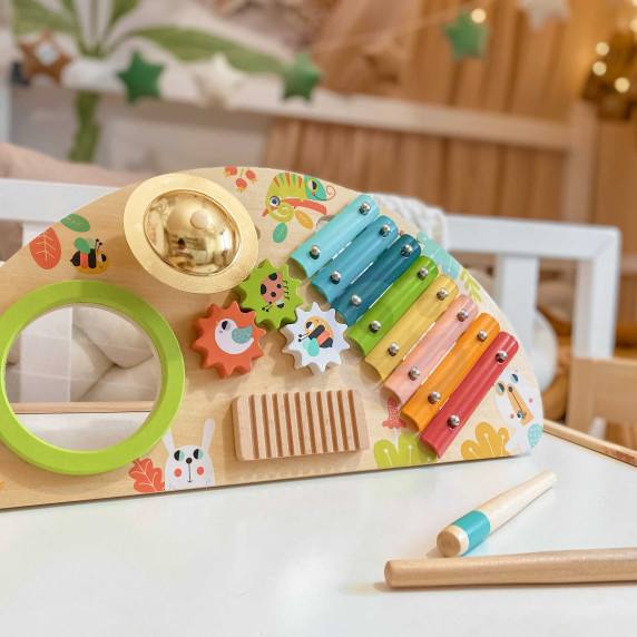 TOOKY TOY Multifunctional Instrument Music Center Xylophone Gears Grater Drum Cymbal Chopsticks