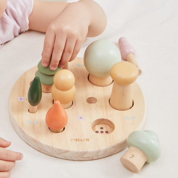 VIGA POLARB Wooden Puzzle Sorter Forest Trees Learning Counting 1-9 18+ VIGA POLARB