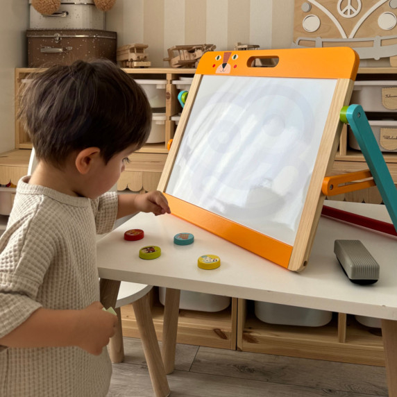TOOKY TOY Educational 2-in-1 Magnetic Chalk Board for Children Magnets Sponge 6 pcs.