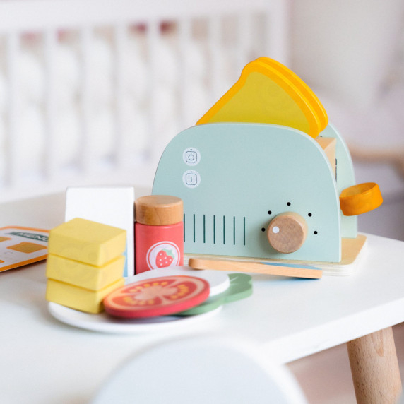 WOOPIE GREEN Wooden Toaster Breakfast Set with Accessories 14 pcs FSC