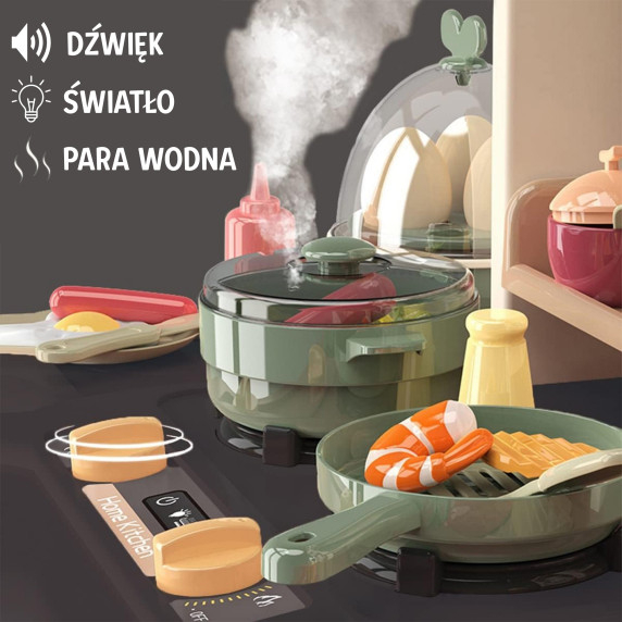 WOOPIE Interactive Kitchen with Steam Faucet with Water Circulation Effects 88 pcs.