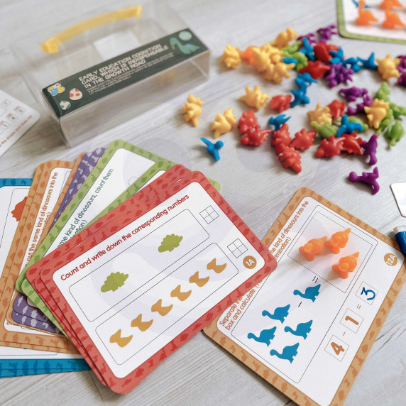 WOOPIE Montessori Educational Set Learning to Count Dinosaurs Sorter 95 pcs.