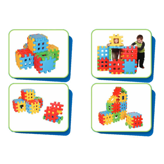 WOOPIE Educational Blocks Waffles Fence House