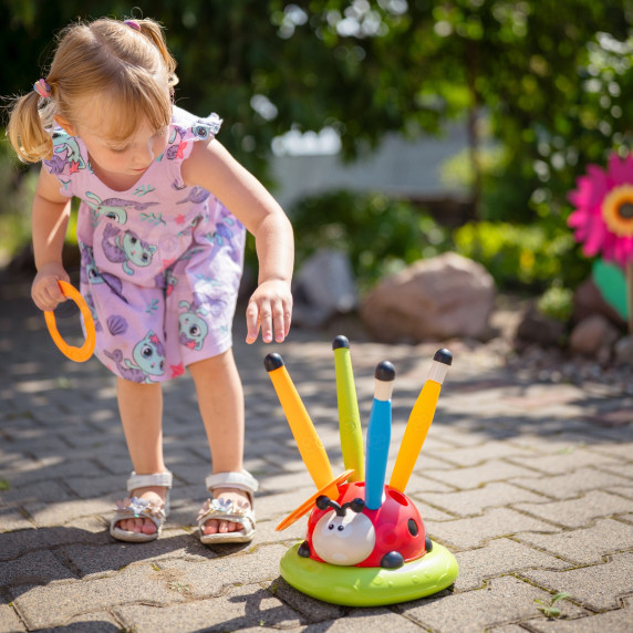 WOOPIE 3-in-1 Arcade Game Rocket Launcher Jump Rope Throw at the Target Ladybug