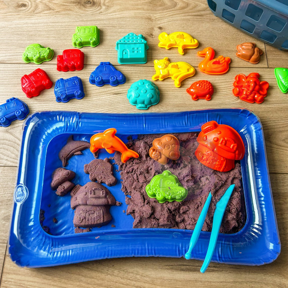 WOOPIE Kinetic Sand 0.8 kg Set in Basket with Molds + /