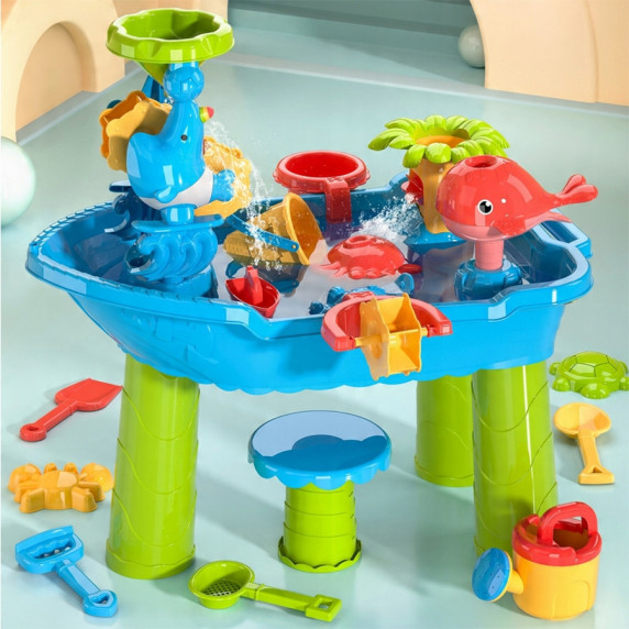 WOOPIE Pirate Ship Water Table with Chair 17 acc.