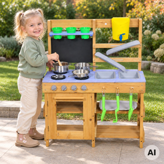 WOOPIE Wooden Mud Kitchen Oven Sinks Waterways