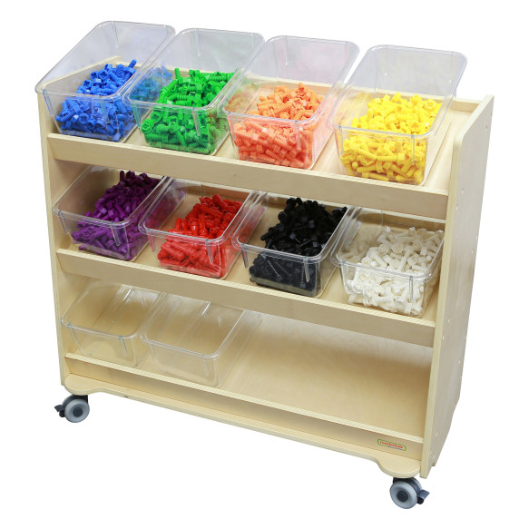 MASTERKIDZ Shelf on Wheels - 3 Shelves for STEM Board Accessories 800H x 800L