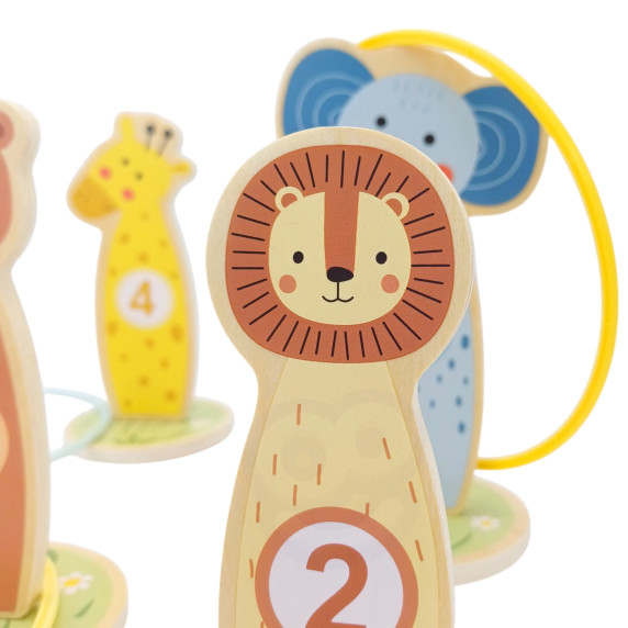 TOOKY TOY Throw at the Target Wooden Skill Game Hoops 15 pcs.
