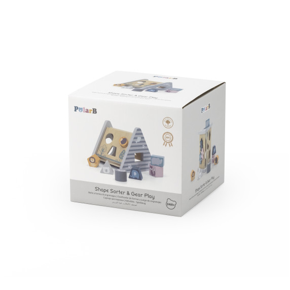 VIGA PolarB Wooden Pyramid Block Sorter Puzzle