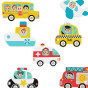 TOOKY TOY Wooden Montessori Puzzle Vehicles Cars Plane Ship City Match Shapes