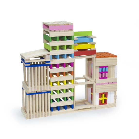 VIGA Wooden Building Blocks Buildings