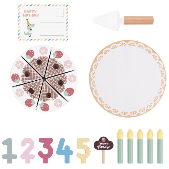 TOOKY TOY Wooden Birthday Cake with Turnip Candles