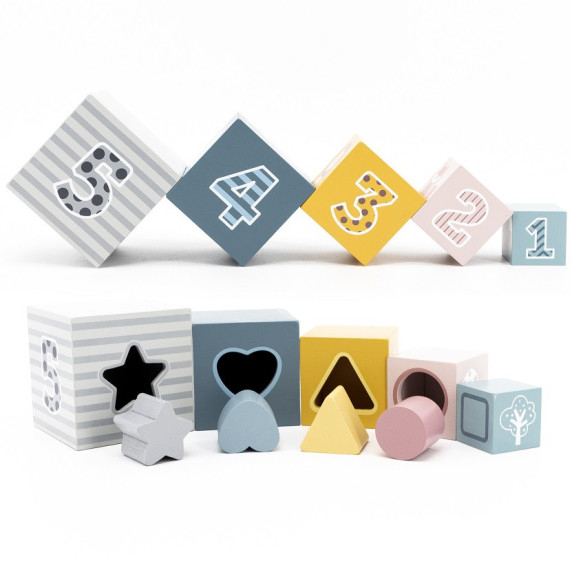 VIGA PolarB Pyramid Educational Puzzle Cube Sorter Blocks