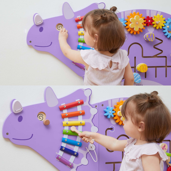 VIGA Wooden Sensory-Manipulation Board EDU Triceratops