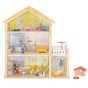 VIGA Wooden Dollhouse Set with Dolls and Accessories