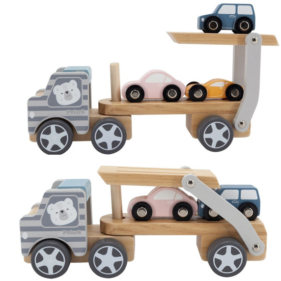 VIGA PolarB Wooden Toy Car with Montessori Cars