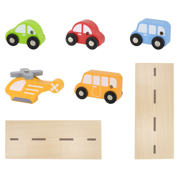 VIGA Wooden Parking for Cars with Elevator for 4 Cars and Helicopter