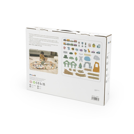 VIGA PolarB Wooden children's train track 90 pieces