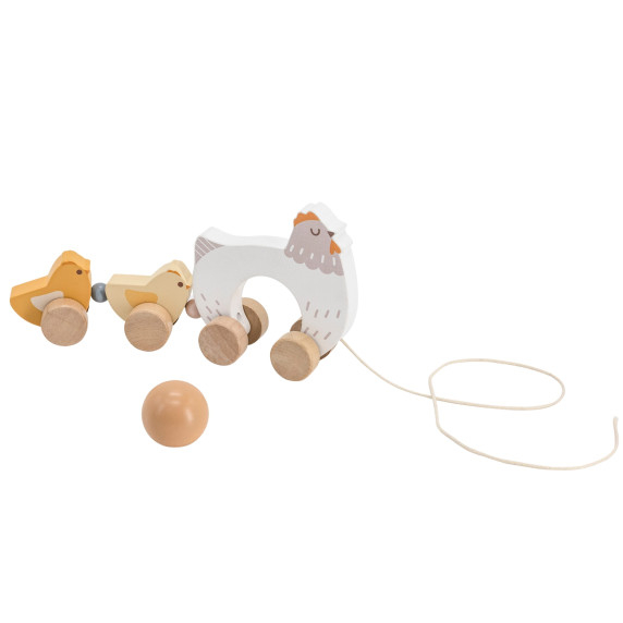 VIGA PolarB Wooden Pulling Hen with Chicks