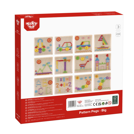 TOOKY TOY Montessori Mosaic Puzzle with Pins Climbing 88 pcs.