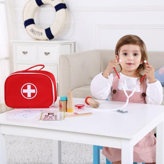 TOOKY TOY Wooden Little Doctor Set in a Suitcase with Accessories