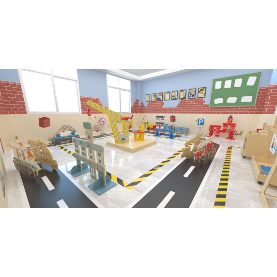 CLASSIC WORLD EDU Huge Wooden Construction Blocks Set Hospital Church Tower 97 pcs.