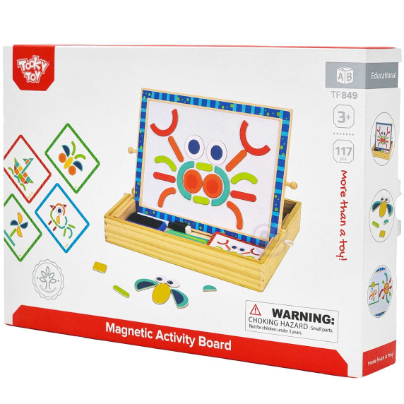 TOOKY TOY Magnetic Chalk Board 2 in 1 Shape Puzzle 117 Pieces FSC Certified