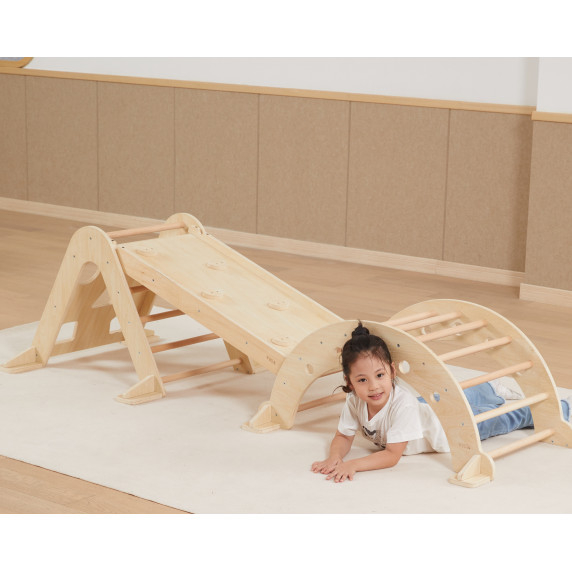 VIGA Wooden Slide Straight Climbing Wall