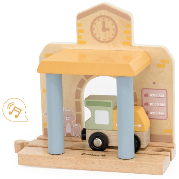 Viga PolarB Wooden Train Set 30 pcs.
