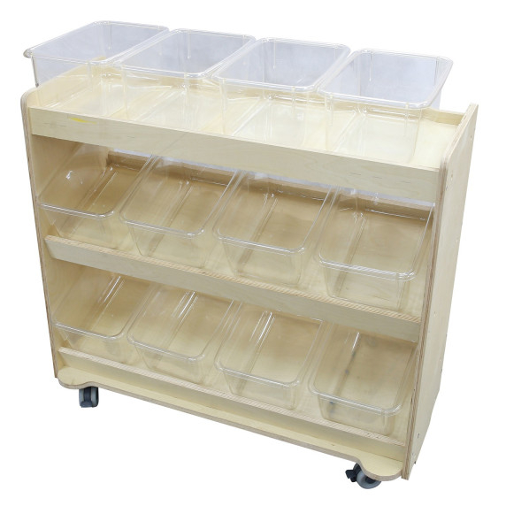 MASTERKIDZ Wooden Bookcase on Wheels with Shelves