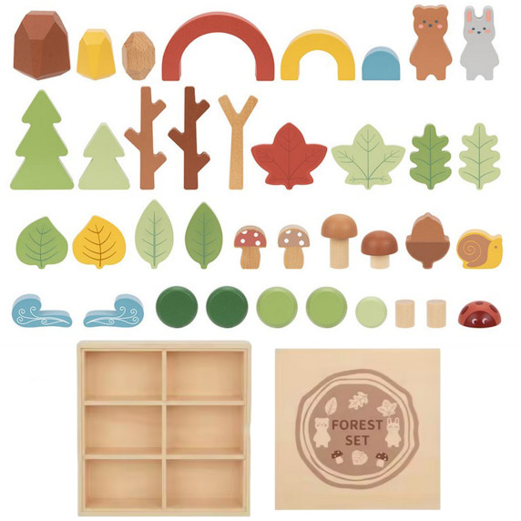 TOOKY TOY Forest Set Stackable Puzzle Blocks Figures