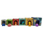 TOOKY TOY Wooden Blocks Educational Puzzle + 6 Play Figures 12 pcs.